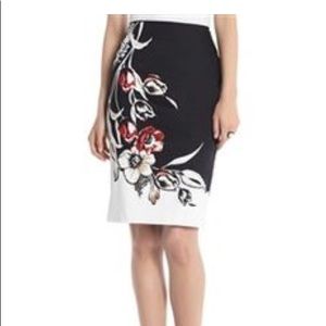 White House Black Market Floral Pencil Skirt